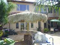 Single Pole Palm Palapa in an Outdoor Counter